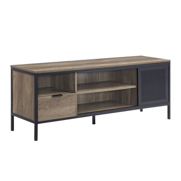 Nantan - TV Stand - Rustic Oak & Black Finish - 21" ACME 