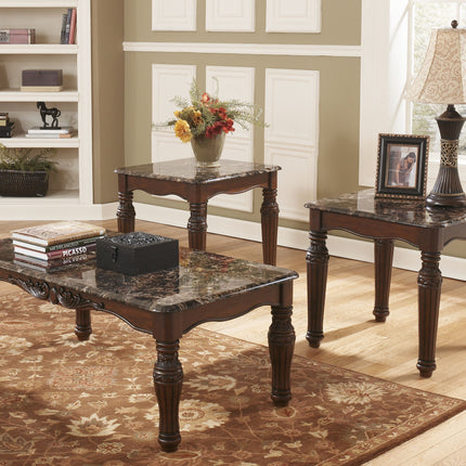 North - Dark Brown - Occasional Table Set (Set of 3) Ashley Furniture 