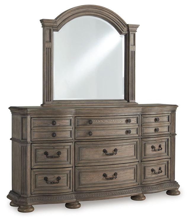 Ardenfield - Light Brown - Dresser And Mirror Signature Design by Ashley® 
