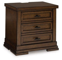 Taffenbrook - Medium Brown - Three Drawer Night Stand - Tony's Home Furnishings