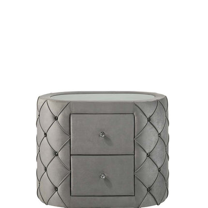 Perine - Nightstand - Gray Velvet ACME 