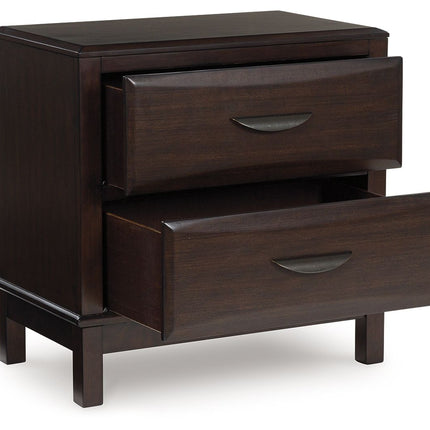 Vanmore - Dark Brown - Two Drawer Night Stand Benchcraft® 