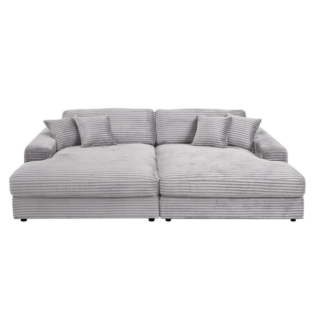 Hilde - Sectional Sofa With 4 Pillows - Gray ACME 