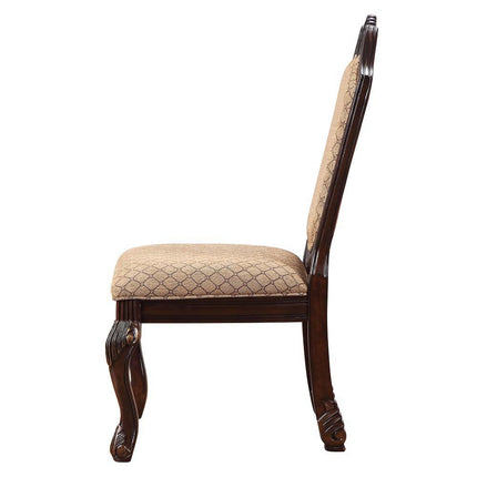 Chateau De Ville - Side Chair (Set of 2) - Fabric & Espresso Finish ACME 