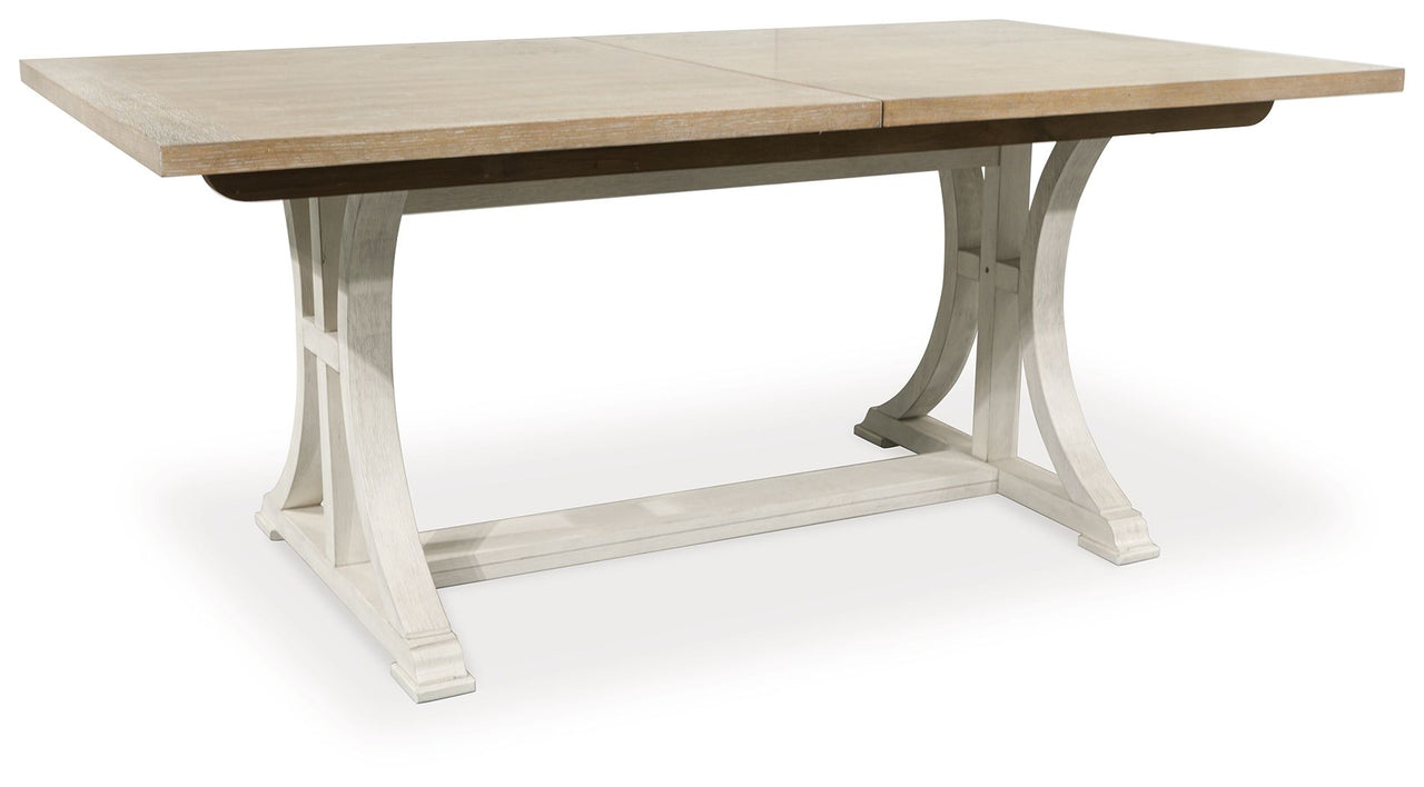 Shaybrock - Antique White / Brown - Rectangular Dining Room Extension Table - Tony's Home Furnishings