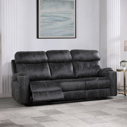 Hirah - Motion Sofa - Dark Gray Polish Microfiber ACME 