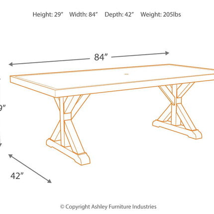 Beachcroft - Rect Dining Table W/Umb Opt Ashley Furniture 