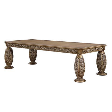 Constantine - Dining Table - Brown & Gold Finish ACME 