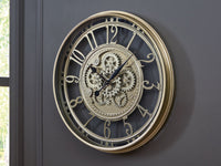 Gilover - Champagne Finish - Wall Clock - Tony's Home Furnishings