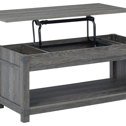 Freedan - Grayish Brown - Rect Lift Top Cocktail Table Ashley Furniture 