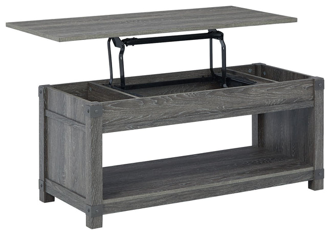 Freedan - Grayish Brown - Rect Lift Top Cocktail Table Ashley Furniture 