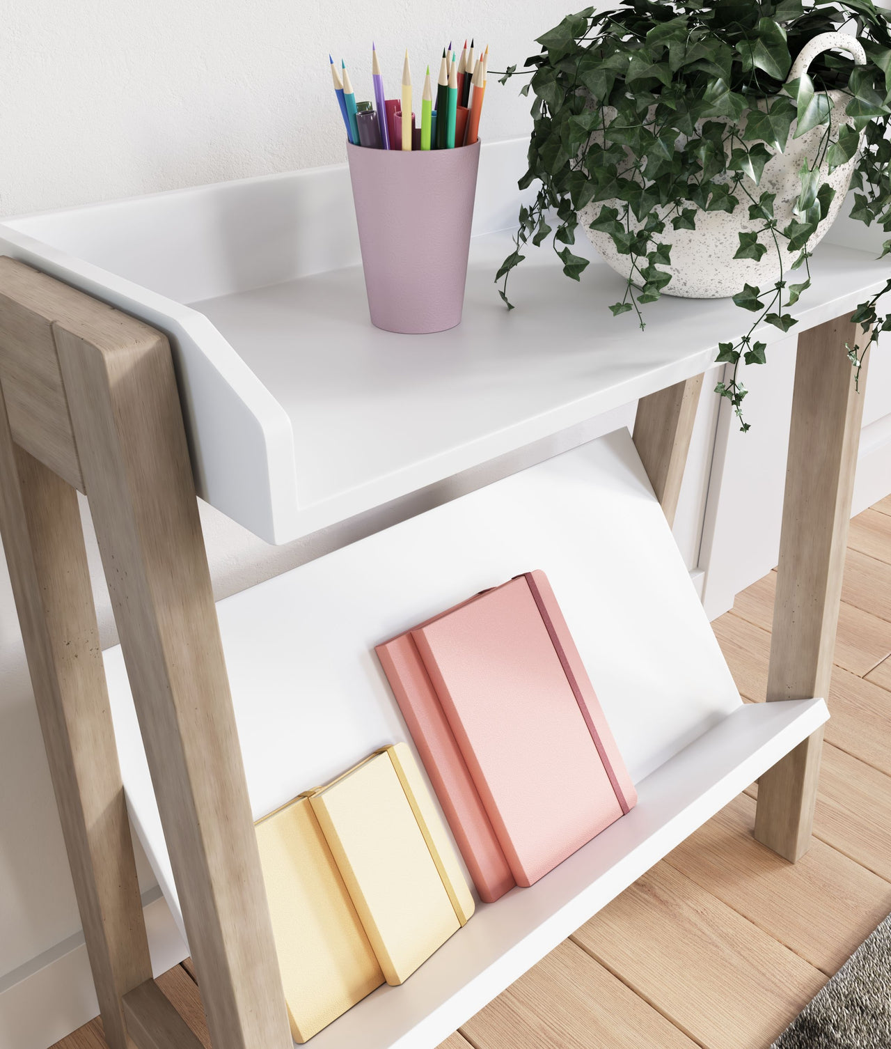 Blariden - White / Tan - Small Bookcase - Tony's Home Furnishings