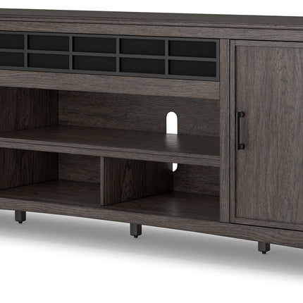 Montillan - Grayish Brown - Xl TV Stand With Fireplace Option Signature Design by Ashley® 