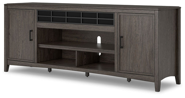 Montillan - Grayish Brown - Xl TV Stand With Fireplace Option Signature Design by Ashley® 