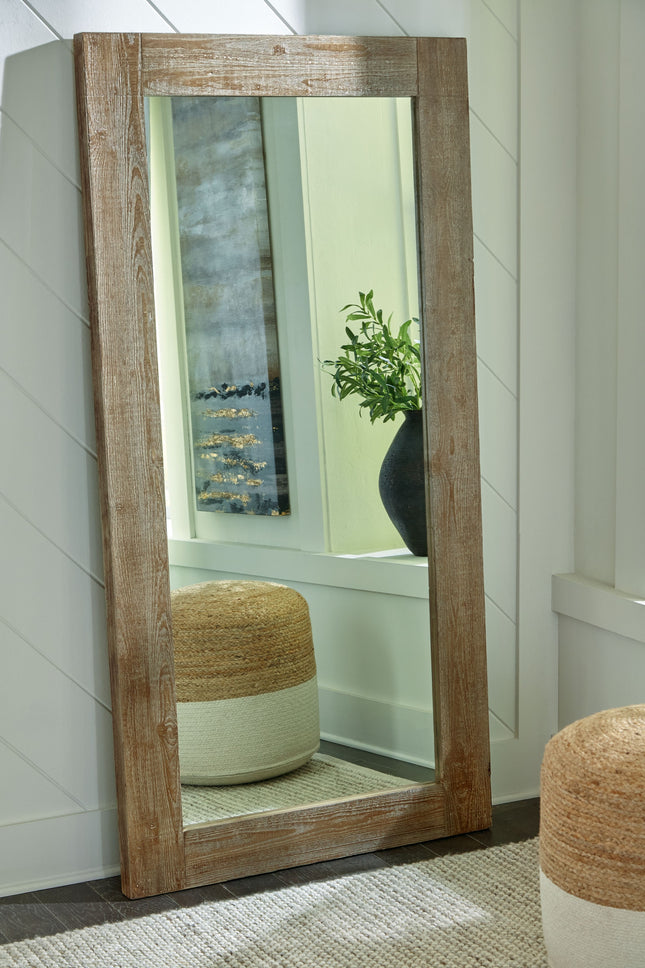 Waltleigh - Distressed Brown - Floor Mirror Ashley Furniture 