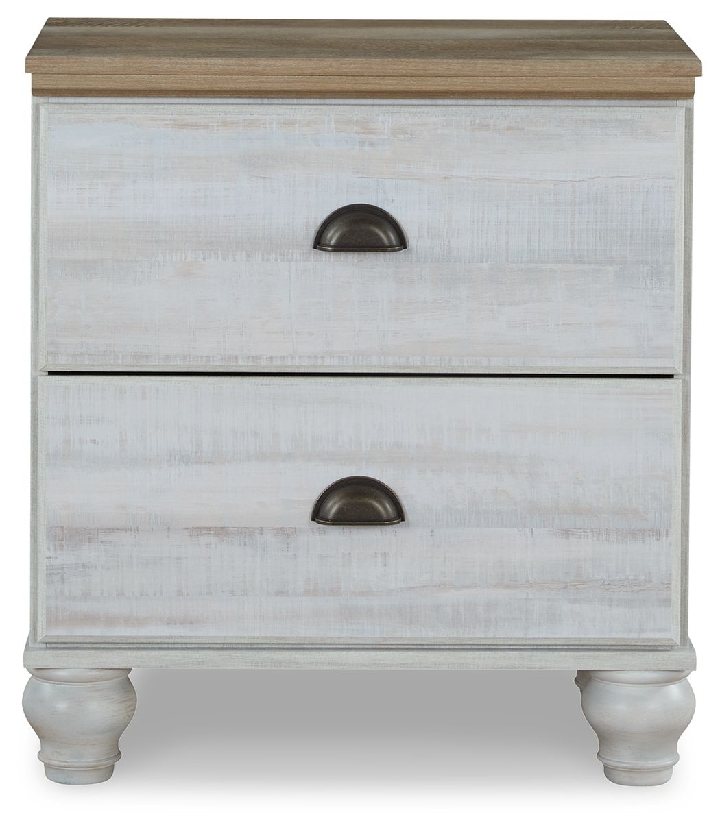 Haven Bay - Brown / Beige - Two Drawer Night Stand - Tony's Home Furnishings
