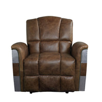 Brancaster - Recliner - Retro Brown Top Grain Leather & Aluminum - Tony's Home Furnishings