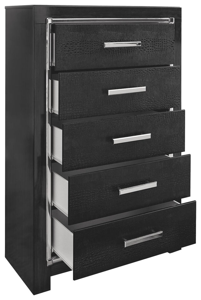 Kaydell - Black - Five Drawer Chest Ashley Furniture 