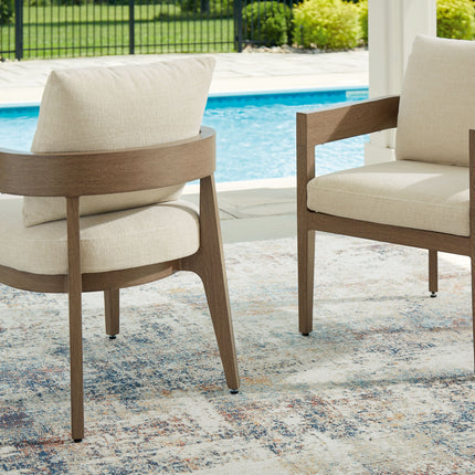 Serene Bay - Dark Brown / White - Arm Chair With Cushion (Set of 2) Signature Design by Ashley® 