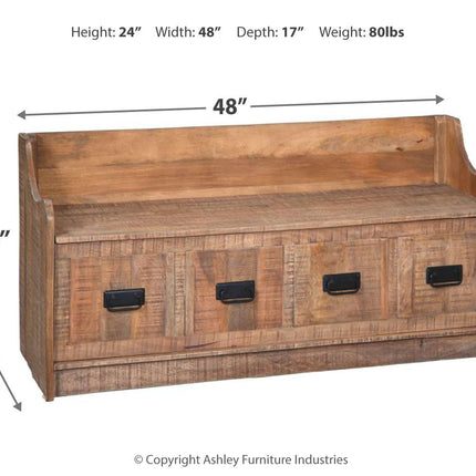 Garrettville - Brown - Storage Bench Ashley Furniture 