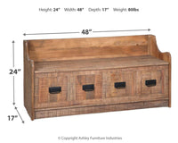 Thumbnail for Garrettville - Brown - Storage Bench - Tony's Home Furnishings