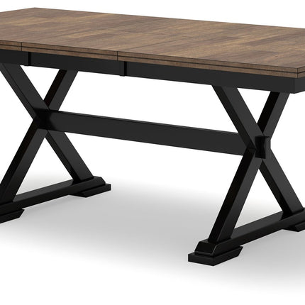 Wildenauer - Brown / Black - Rectangular Dining Extension Table Signature Design by Ashley® 