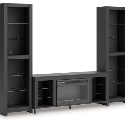 Cayberry - Black - 3-Piece Entertainment Center With Electric Fireplace Signature Design by Ashley® 