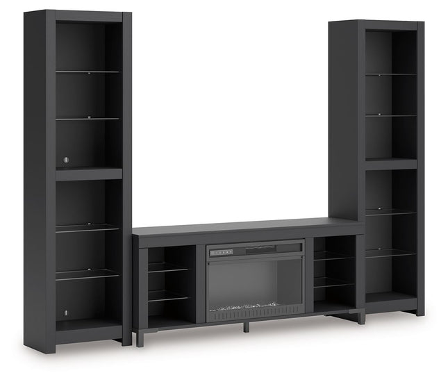 Cayberry - Black - 3-Piece Entertainment Center With Electric Fireplace Signature Design by Ashley® 