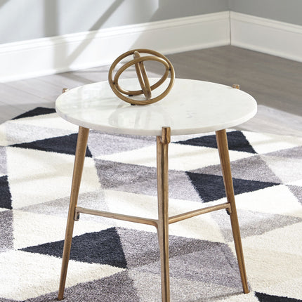 Chadton - White / Gold Finish - Accent Table Ashley Furniture 