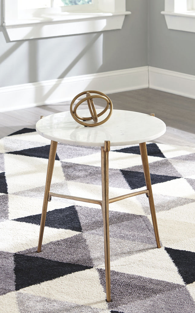 Chadton - White / Gold Finish - Accent Table Ashley Furniture 