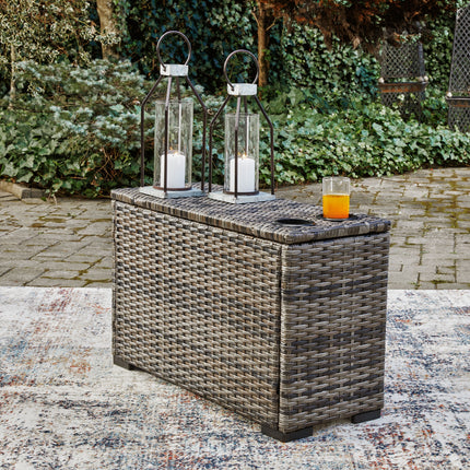 Harbor Court - Gray - Console With Drink Holders Signature Design by Ashley® 