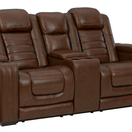 Backtrack - Chocolate - Pwr Rec Loveseat/Con/Adj Hdrst Ashley Furniture 