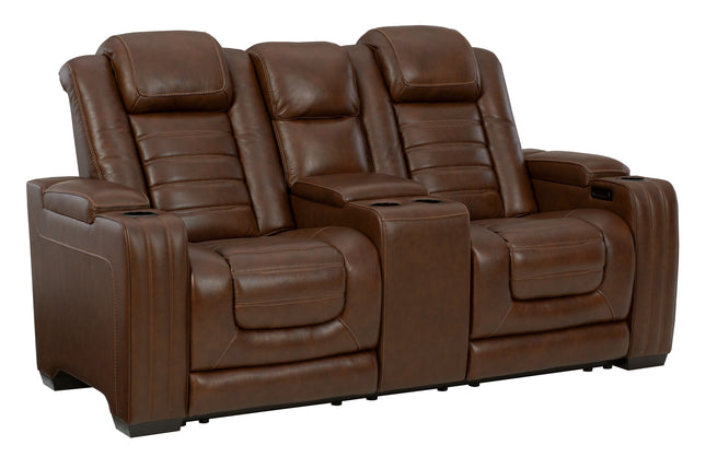 Backtrack - Chocolate - Pwr Rec Loveseat/Con/Adj Hdrst Ashley Furniture 