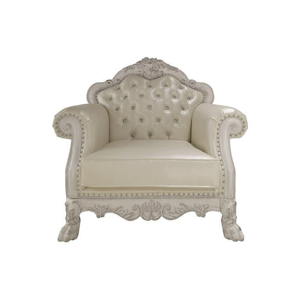 Dresden Chair - PU & Bone White Finish ACME 