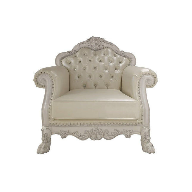 Dresden Chair - PU & Bone White Finish ACME 