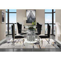 Noralie - Dining Table - Mirrored & Faux Diamonds - Wood - 30