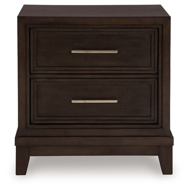 Neymorton - Dark Grayish Brown - Two Drawer Night Stand Signature Design by Ashley® 