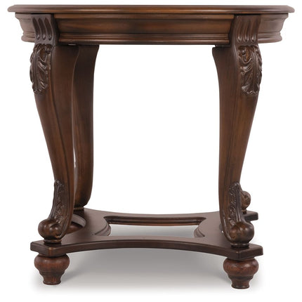 Norcastle - Dark Brown - Round End Table Ashley Furniture 