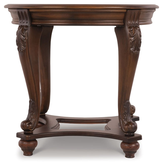 Norcastle - Dark Brown - Round End Table Ashley Furniture 