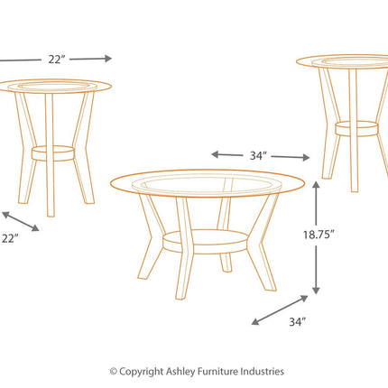 Fantell - Dark Brown - Occasional Table Set (Set of 3) Ashley Furniture 