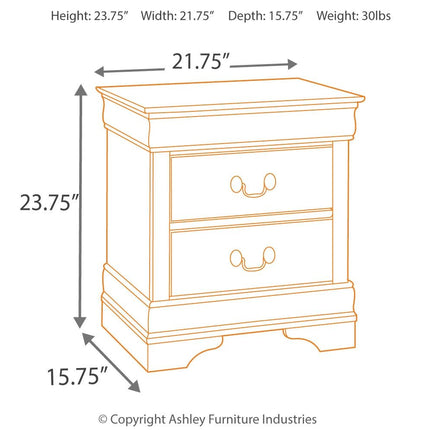 Alisdair - Reddish Brown - Two Drawer Night Stand Ashley Furniture 