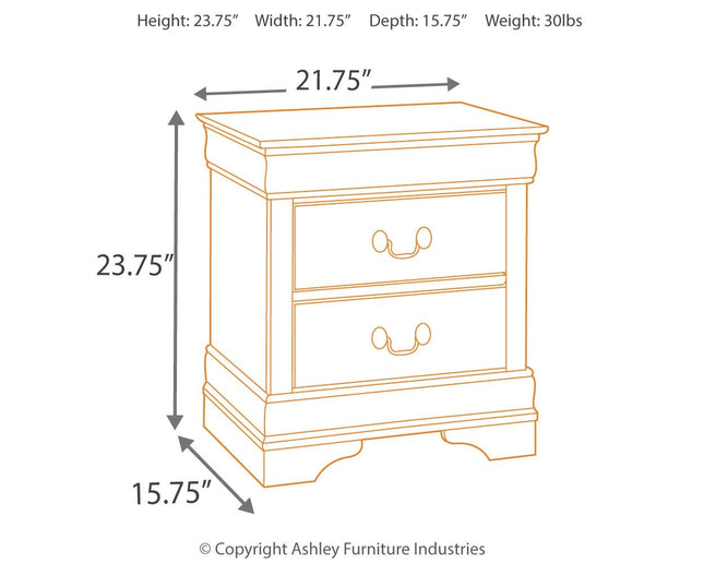 Alisdair - Reddish Brown - Two Drawer Night Stand Ashley Furniture 