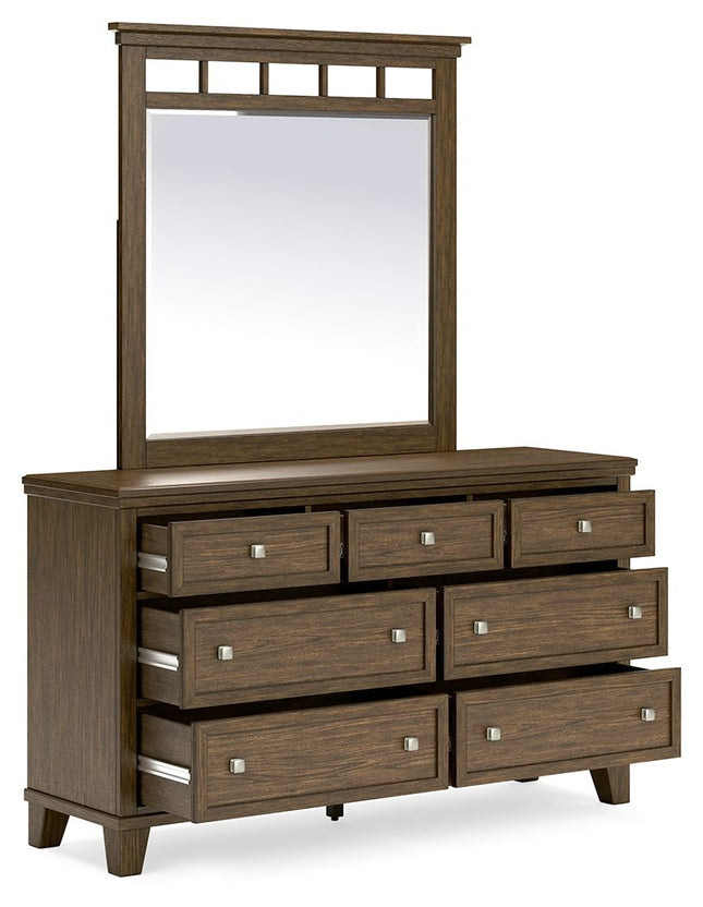 Shawbeck - Medium Brown - Dresser And Mirror Benchcraft® 