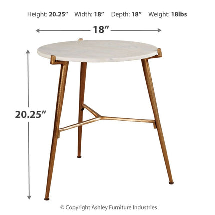 Chadton - White / Gold Finish - Accent Table Ashley Furniture 