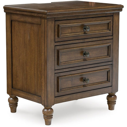 Sturlayne - Brown - Three Drawer Night Stand - Tony's Home Furnishings