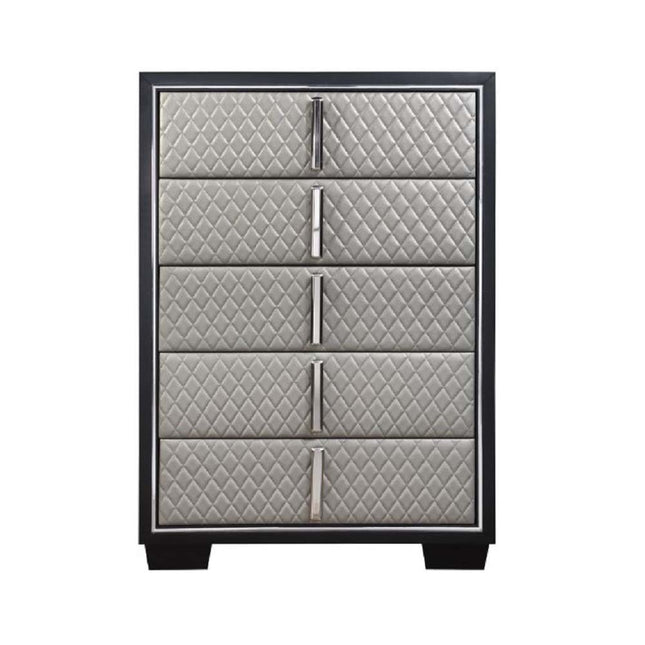 Nicola - Chest - Silver PU & Black Finish ACME 