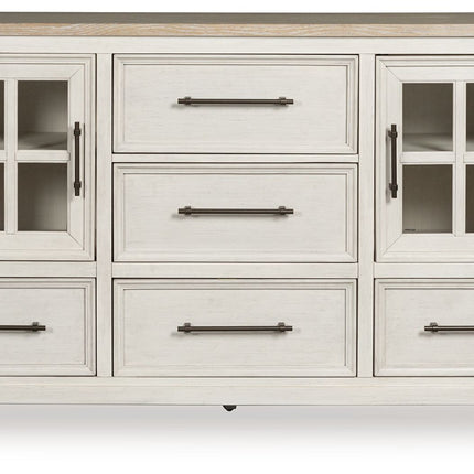 Shaybrock - Antique White / Brown - Dresser Benchcraft® 