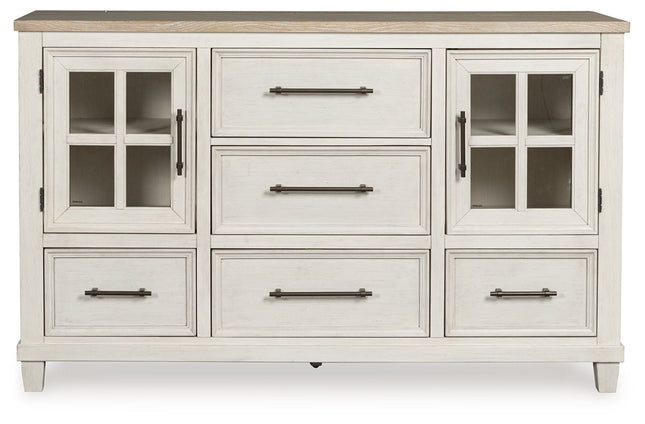 Shaybrock - Antique White / Brown - Dresser Benchcraft® 