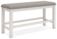 Thumbnail for Robbinsdale - Antique White - Dbl Counter Height Upholstered Dining Bench - Tony's Home Furnishings