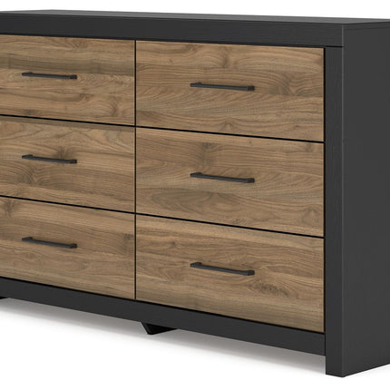 Vertani - Black / Honey Brown - Six Drawer Dresser Signature Design by Ashley® 